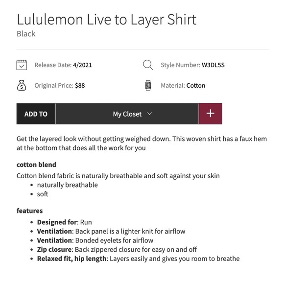 LULULEMON Live To Layer Womens Shirt Sz 4 Black Cotton Blend‎ Half Sleeve Casual - Picture 12 of 12